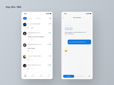 Venmo Mobile App Redesign Concept | Day 254/365 - Project365 challenge daily-ui design-challenge ios minimal mobile app redesign mobile-app money app payments app project365 redesign concept redesign-tuesday send and receive money venmo venmo ios venmo mobile app