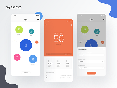 iQuit - Goals Motivator App Concept | Day 259/365 - Project365