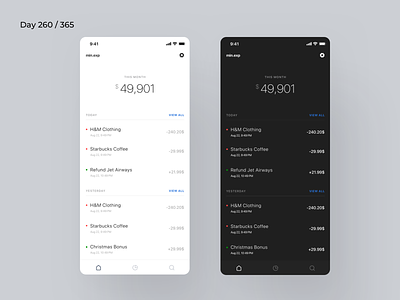 Minimal Expense Tracking App | Day 260/365 - Project365 activity tracker daily daily activities tracking app daily-ui data analytics design-challenge hourly ios ios11 minimal minimal-monday mobile-app project365 weekly