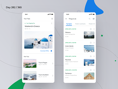 Google Trips App Redesign | Day 282/365 - Project365