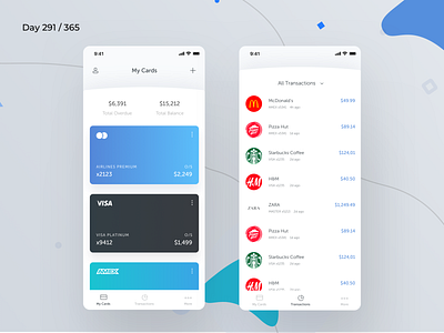 Credit Cards - App Concept | Day 291/365 - Project365