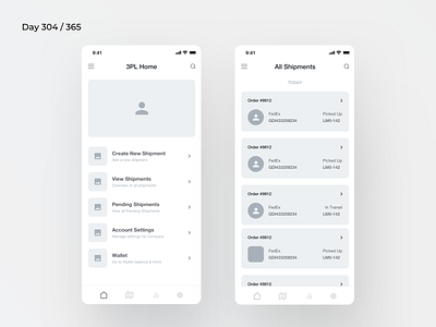 3PL Shipping App Wireframe | Day 304/365 - Project365