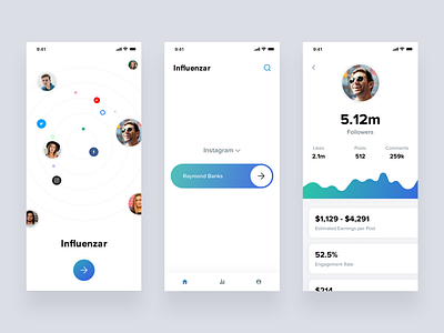 Influencer Rate Card App | Day 316/365 - Project365 by Kishore on Dribbble