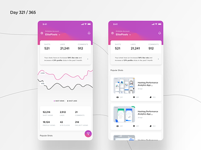 Dribbble Analytics App Concept | Day 321/365 - Project365
