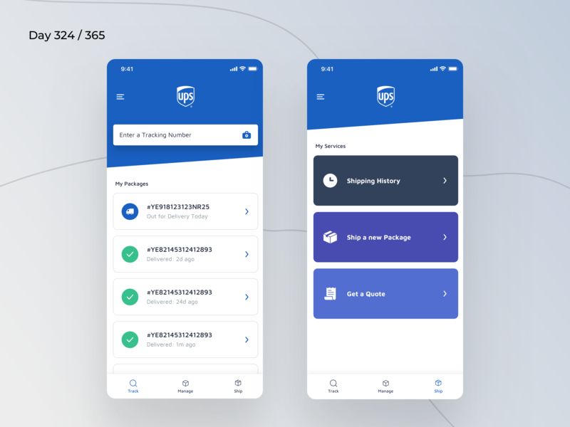 UPS Mobile App Redesign Concept | Day 324/365 - Project365 ...