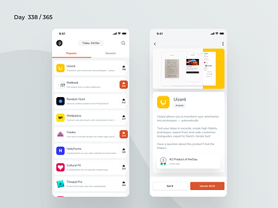 ProductHunt Mobile App Redesign | Day 338/365 - Project365