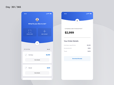 Stores POS App Concept | Day 351/365 - Project365 blue buying daily ui design challenge ecommerce ios minimal minimal monday mobile app mobile app montserrat point of sale pos project365 retail selling stores wallet