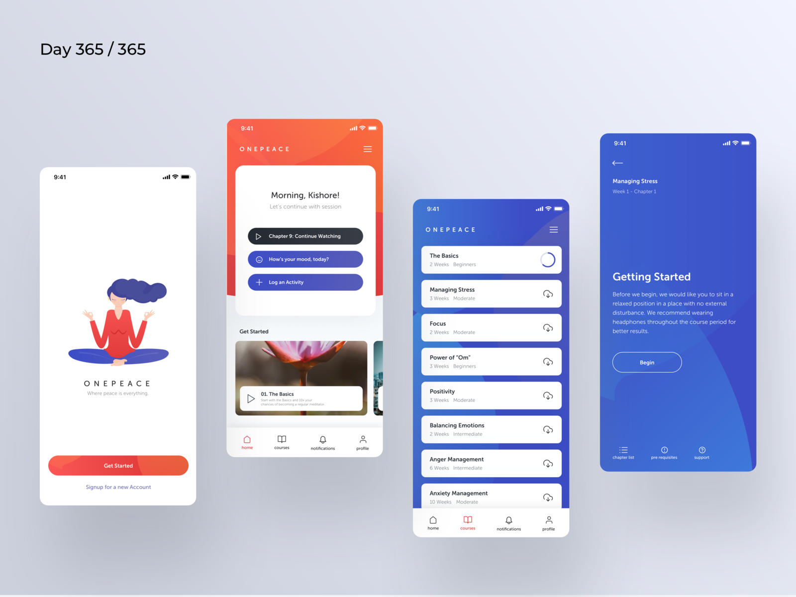 Meditation App Concept | Day 365/365 - Project365 by Kishore on Dribbble