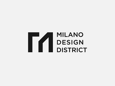 Milano design district agency blocks brand mark clean logo creative design identity logo design logotype m marka modern monogram symbol typography