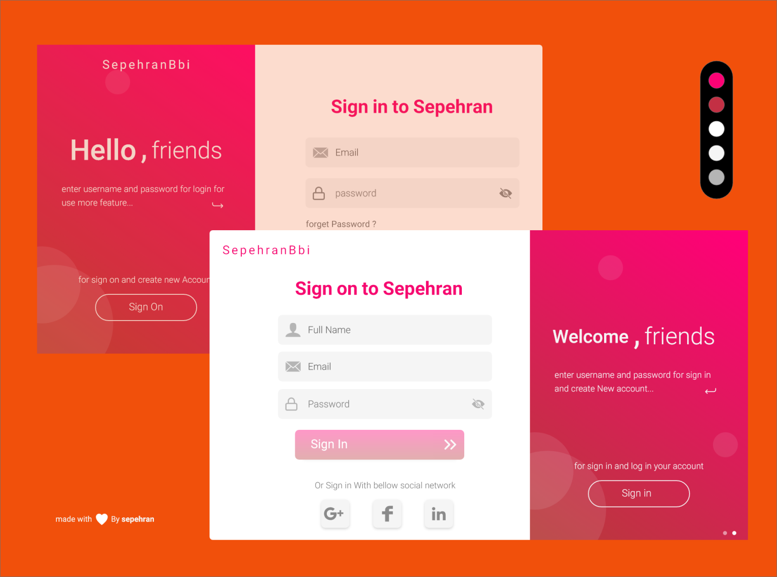 Login Form by Sepehran babaei on Dribbble