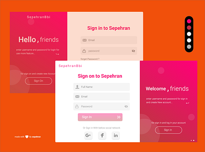 Login Form adobe xd adobexd aniamtion concept design gradient design login form login page login screen sepehran sign in sign up vector