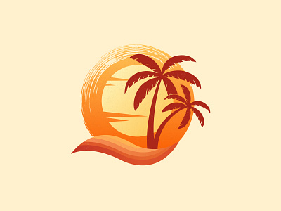 Sunset Novelties adobe illustrator beach branding design flat illustration logo palm tree shadow summer sun sunset vector vector illustration