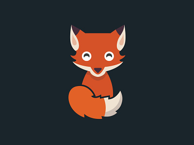 Fox Illustration adobe illustrator cute design flat fox happy illustration logo vector