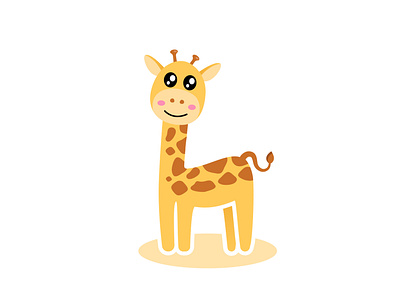 Baby giraffe adobe illustrator animal baby baby animals cute design flat giraffe happy illustration logo vector vector illustration