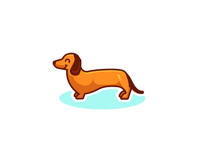 Dachshund Illustration adobe illustrator animal cute dachshund design dog flat happy illustration logo vector vector illustration