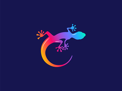 Coloful lizard adobe illustrator animal colorful cute design flat illustration lizard logo rainbow tail vector vector illustration