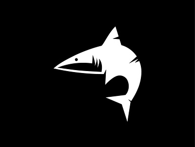 Shark Negative Space adobe illustrator animal black black white design fish flat illustration logo negativespace shark vector vector illustration white