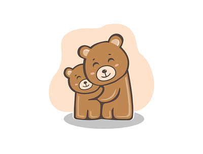 Bear Love adobe illustrator animal bear bear logo bears cute design flat happy illustration logo love pastels vector vector illustration