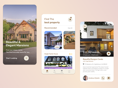 Real Estate App app design ui