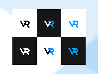 Logo VR (blue) app design brand branding color logo creative design elements graphic design illustration logo logo concept logo design logos images minimal negative space symbol typography vr vr logo web