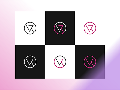 Logo VR (pink) app design brand branding color logo creative design elements graphic design illustration logo logo concept logo design logos images minimal negative space symbol typography vr vr logo web