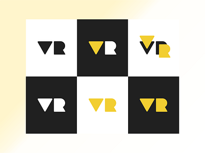 Logo VR (yellow) app design brand branding color logo creative design elements graphic design illustration logo logo concept logo design logos images minimal negative space symbol typography vr vr logo web