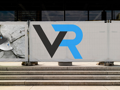 VR Construction – Brand Identity (fences for temporary use) architecture brand brand design brand identity branding building construction construction company construction site fencing contemporary creative design graphic design hard hat logo minimal real estate sign symbols typography