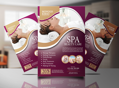 SPA Beauty Flyer design ad beauty beauty care flyer beauty center beauty clinic flyer beauty flyer care clinic cosmetic creambath feminine flyer hair health leaflet manicure nails pedicure salon salon flyer