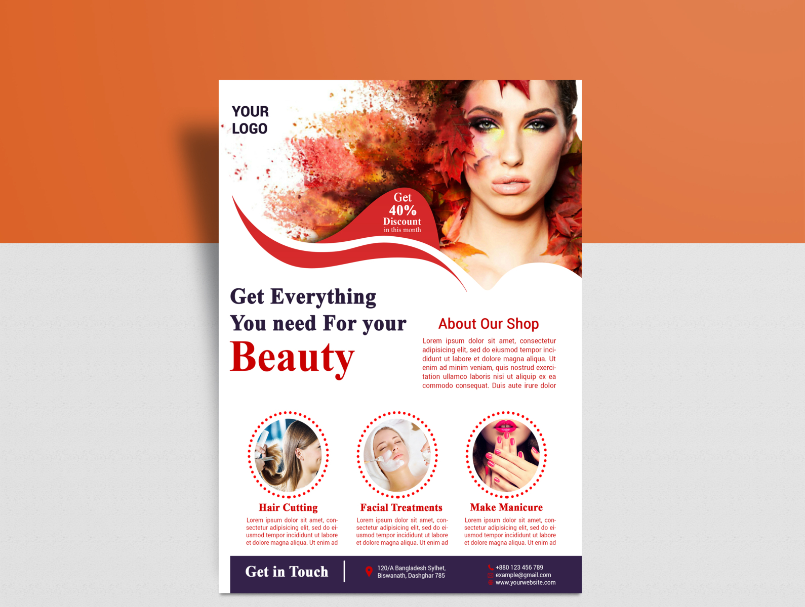 Beauty Flyer Design By Eliyas Ali On Dribbble   Mockup 2 