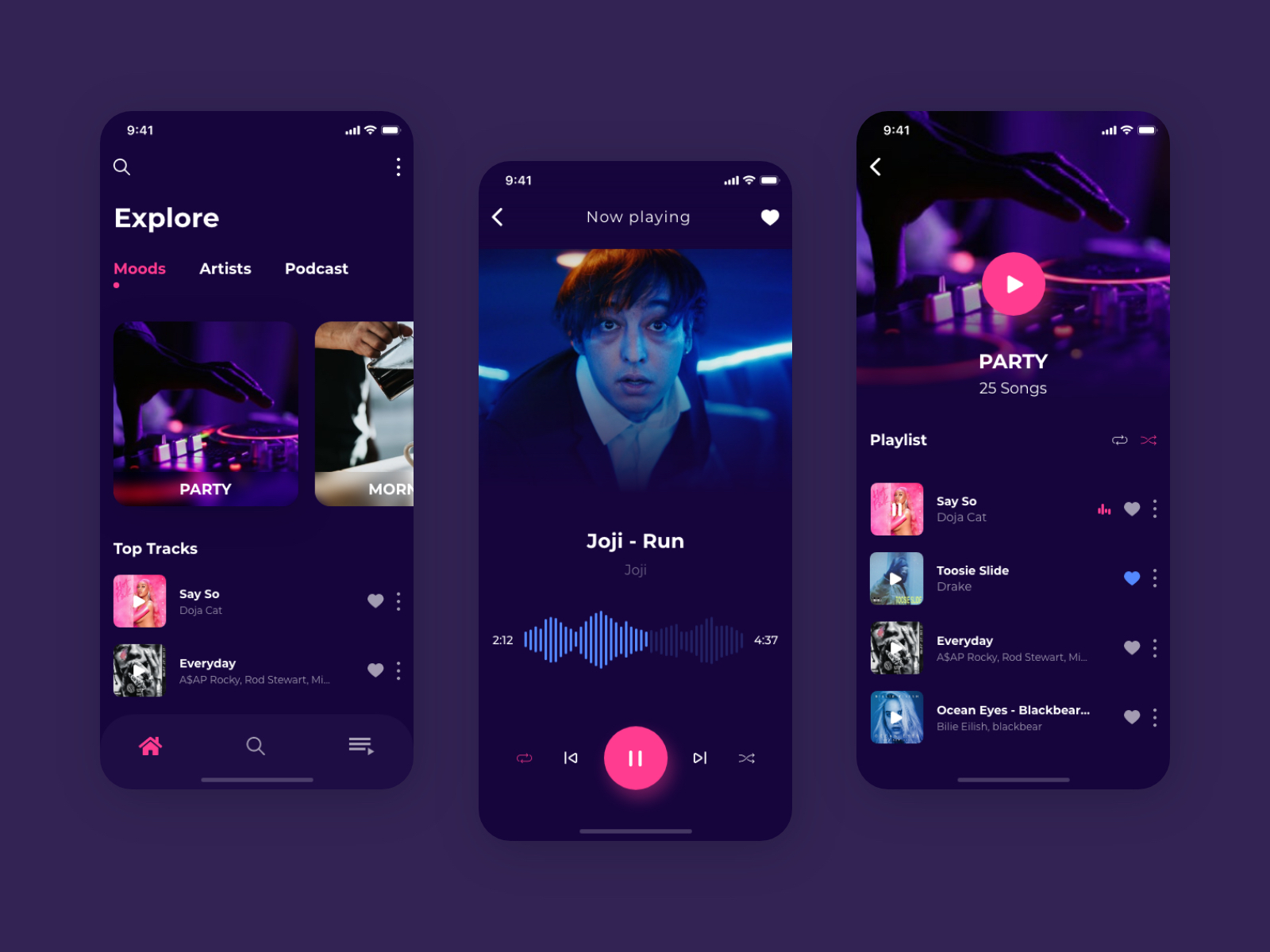 Music app concept by Natalie Bui on Dribbble