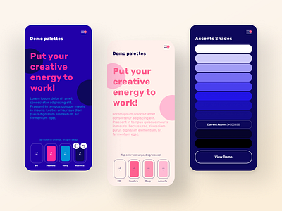 Color Palette Manager | Find, create, and view color palettes app app design color color palette color picker color scheme colorful colors design fun generator manager minimal mobile palette palettes rad shades trendy ui