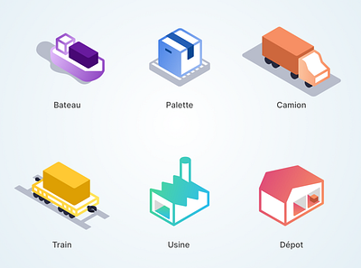 Isometric Shipping Illustrations branding design icon illustration minimal vector