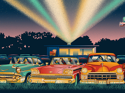 Summer of the Drive In for Culture Trip digital illustration editorial illustration photoshop illustration travel illustration