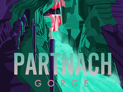 Partnach Gorge brand illustration digital illustration digital painting editorial illustration illustration photoshop illustration poster art