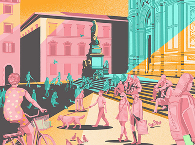 Culture Trip, Steps of Santa Croce digital illustration digital painting editorial illustration illustration photoshop illustration