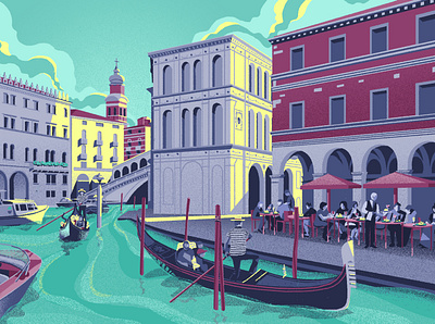 Eat Your Way Through Venetian Cuisine With Venice’s Best Dishes digital illustration digital painting editorial illustration illustration photoshop illustration