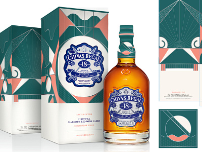 Chivas Art Deco art deco brand illustration digital illustration illustrated packaging packaging