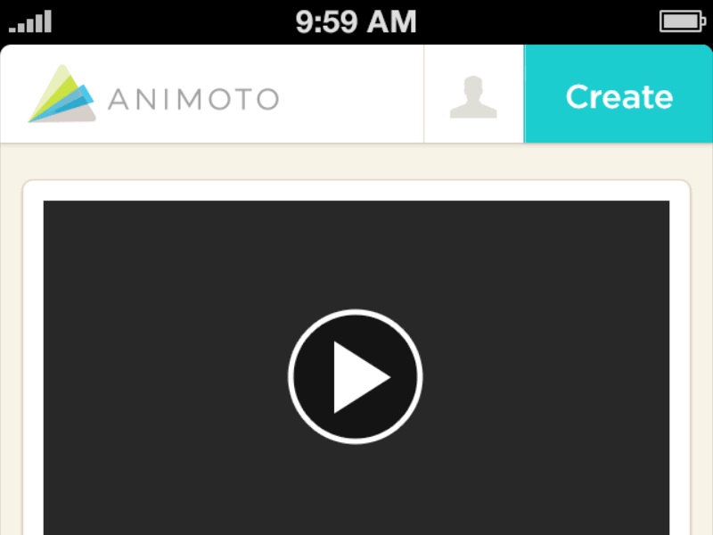 Animoto - iOS Pull-to-Refresh animation animoto example gif interaction design ios mock pull to refresh ui