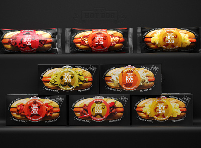 Den's Hot Dogs branding design food hot dog illustration label package packaging product typogaphy