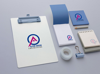 Logo design with mock up branding logo