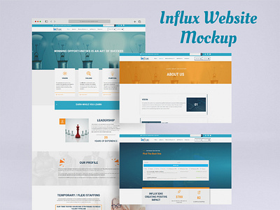 Influx Website Mockup responsive website website design website ui design