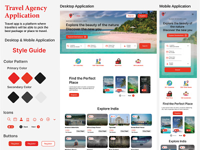 Travel Agency Application design responsive website ui design website design