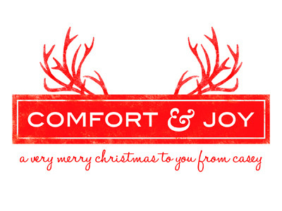 Comfort & Joy antlers christmas gift tag joy red