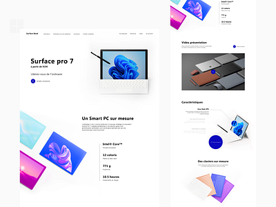 Surface Pro 7 - Redesign blender design figma landing page microsoft product