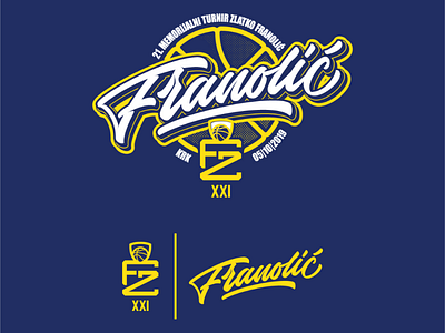 Logo for 21st Memorial Basketball Tournament "Zlatko Franolić" basketball branding calligraphy design lettering letters logo logo design merchandise print t shirt tournament typo typography