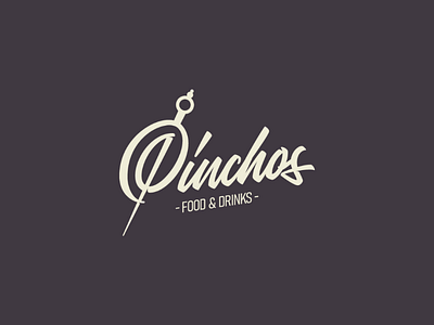 "Pinchos" Tapas Bar Lettering Logo bar branding calligraphy custom lettering design food graphic design hand lettering illustrator lettering letters logo logo design tapas typo typography vector