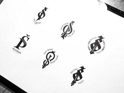 PŠ Monogram branding calligraphy custom lettering design graphic design illustrator lettering letters logo logo design luthier monogram typography vector vintage violin