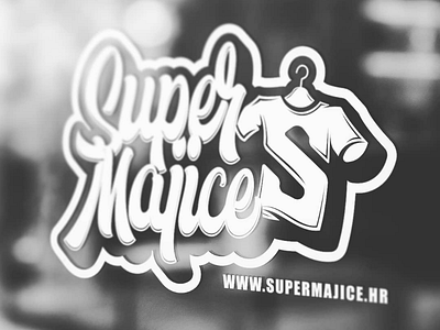 Logo for "Super Majice" branding brush lettering calligraphy custom lettering design graphic design illustration illustrator lettering letters logo logo design merchandise print print shop t shirt vector