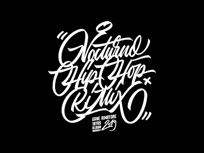 Nocturno Hip Hop 10th Anniversary branding brush lettering calligraphy custom lettering design graphic design hip hop illustrator lettering letters logo logo design music print rap typography vector