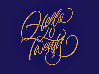 Hello 20Twenty! Happy New Year Everybody 2020 art brush lettering calligraphy design graphic design hand lettering happy illustrator lettering letters new year script typography vector